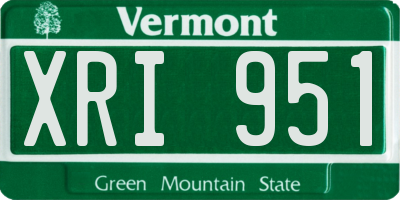VT license plate XRI951