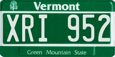 VT license plate XRI952