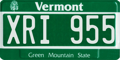 VT license plate XRI955
