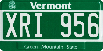 VT license plate XRI956