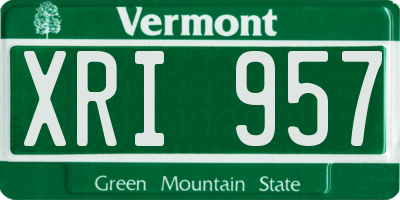 VT license plate XRI957