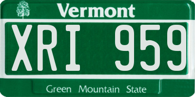 VT license plate XRI959