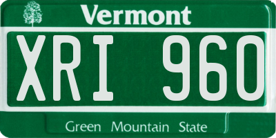 VT license plate XRI960