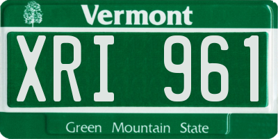 VT license plate XRI961