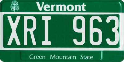 VT license plate XRI963