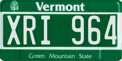 VT license plate XRI964