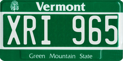 VT license plate XRI965