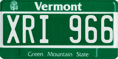 VT license plate XRI966