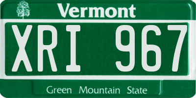VT license plate XRI967