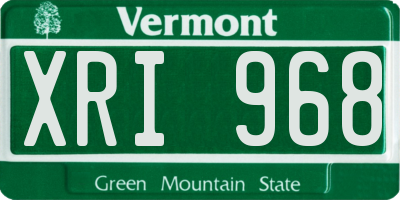 VT license plate XRI968