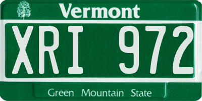 VT license plate XRI972