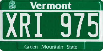 VT license plate XRI975