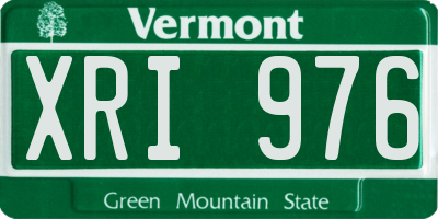 VT license plate XRI976