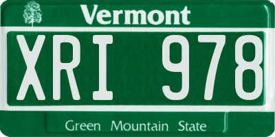 VT license plate XRI978