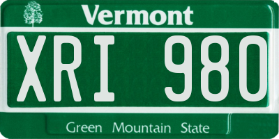 VT license plate XRI980