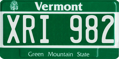 VT license plate XRI982