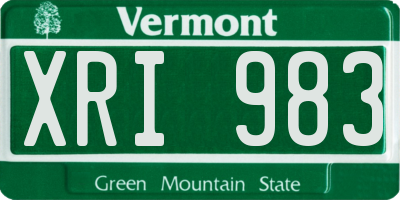 VT license plate XRI983