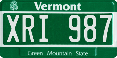 VT license plate XRI987