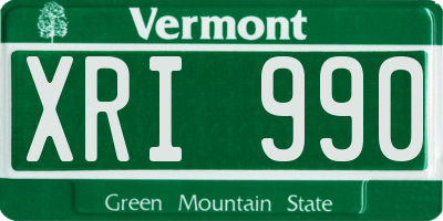 VT license plate XRI990