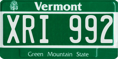 VT license plate XRI992
