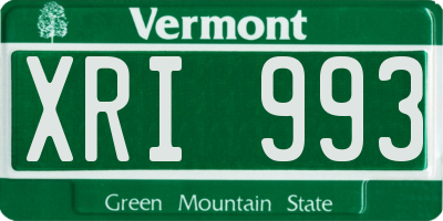 VT license plate XRI993