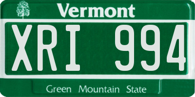 VT license plate XRI994