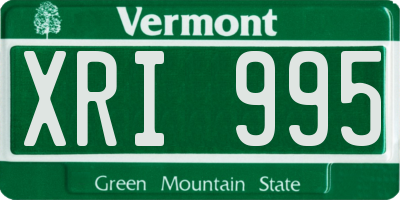 VT license plate XRI995