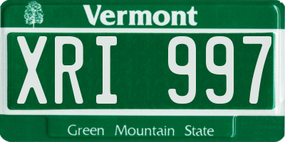 VT license plate XRI997