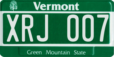 VT license plate XRJ007