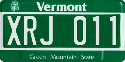 VT license plate XRJ011