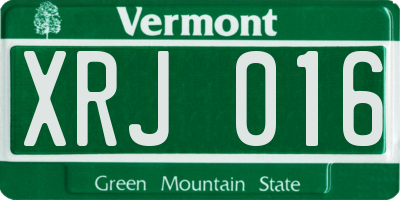 VT license plate XRJ016