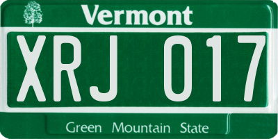 VT license plate XRJ017