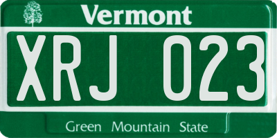 VT license plate XRJ023