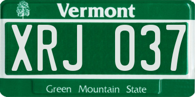 VT license plate XRJ037