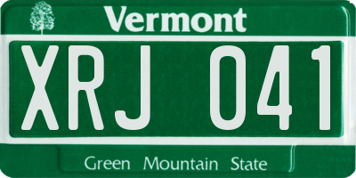 VT license plate XRJ041