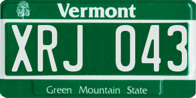 VT license plate XRJ043