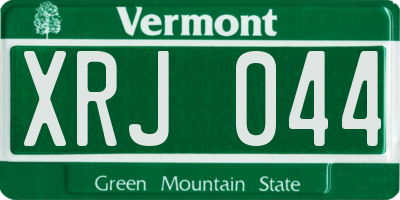 VT license plate XRJ044
