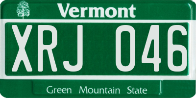 VT license plate XRJ046