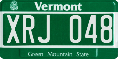 VT license plate XRJ048