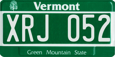 VT license plate XRJ052