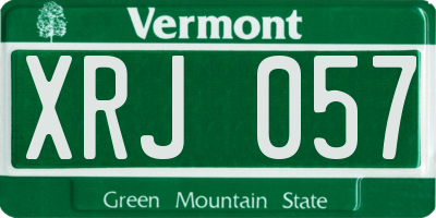 VT license plate XRJ057
