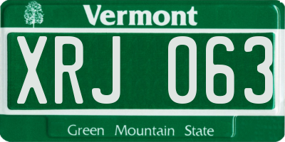 VT license plate XRJ063