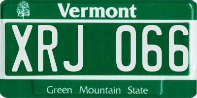 VT license plate XRJ066