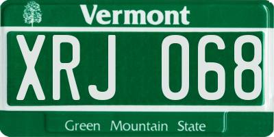 VT license plate XRJ068