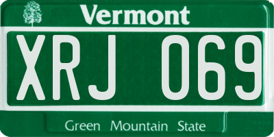 VT license plate XRJ069