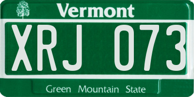 VT license plate XRJ073