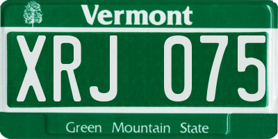 VT license plate XRJ075