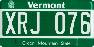 VT license plate XRJ076
