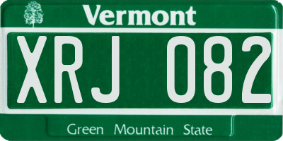 VT license plate XRJ082