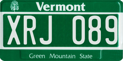 VT license plate XRJ089